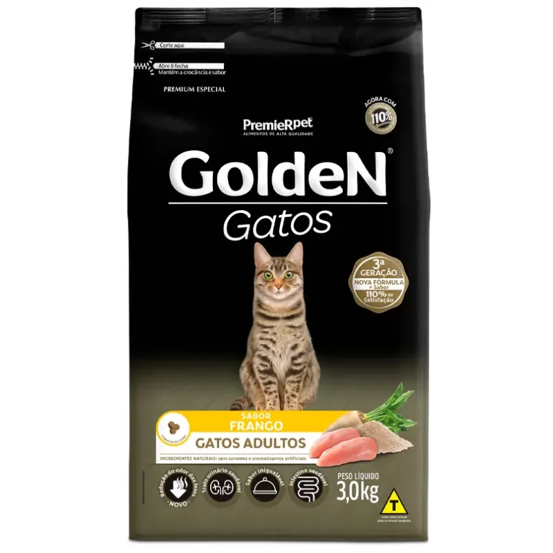 Ração Golden Gatos Adultos Sabor Frango