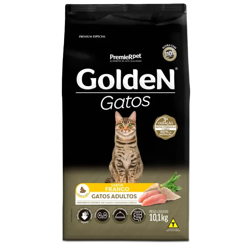 Ração Golden Gatos Adultos Sabor Frango