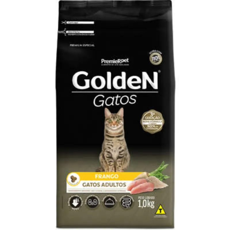 Ração Golden Gatos Adultos Sabor Frango