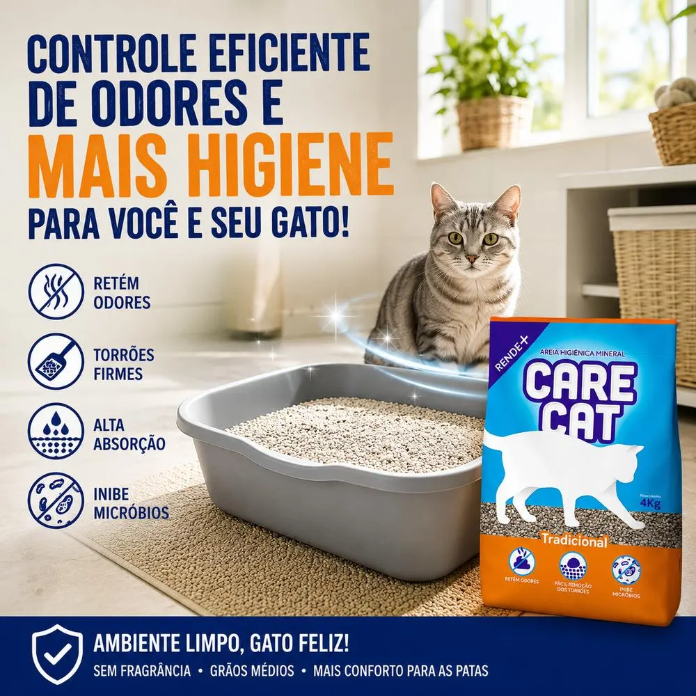 Areia Higiênica CareCat Tradicional 10 kg