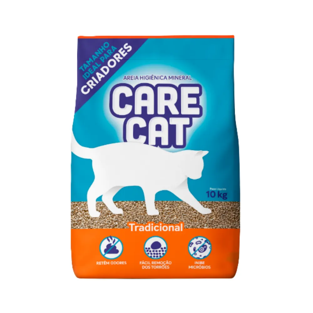 Areia Higiênica CareCat Tradicional 10 kg