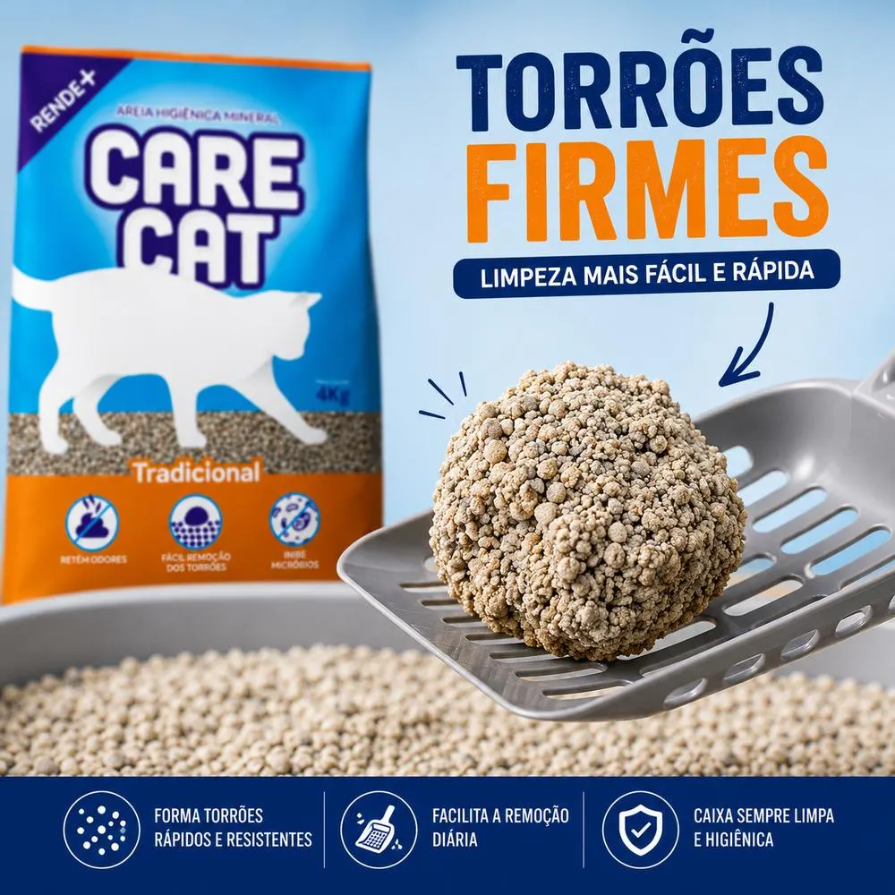 Areia Higiênica CareCat Tradicional 10 kg
