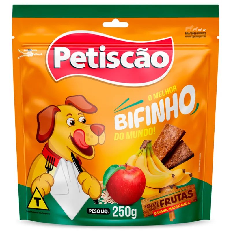 Petiscão Tablete Bifinho Mastigável Fruta