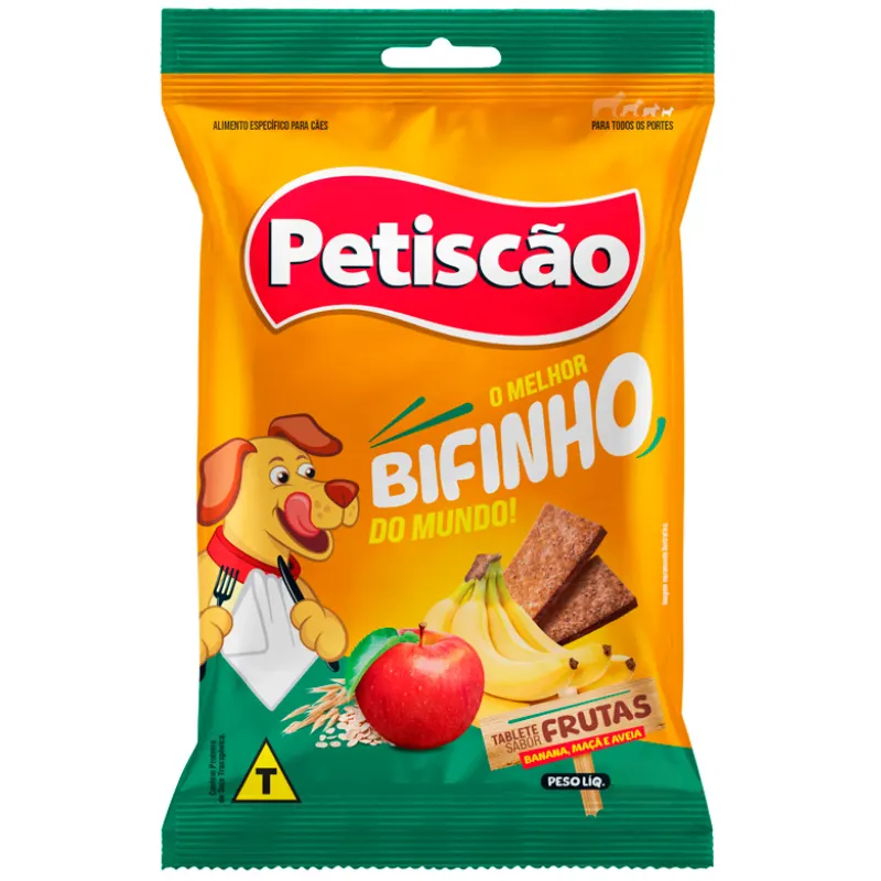 Petiscão Tablete Bifinho Mastigável Fruta
