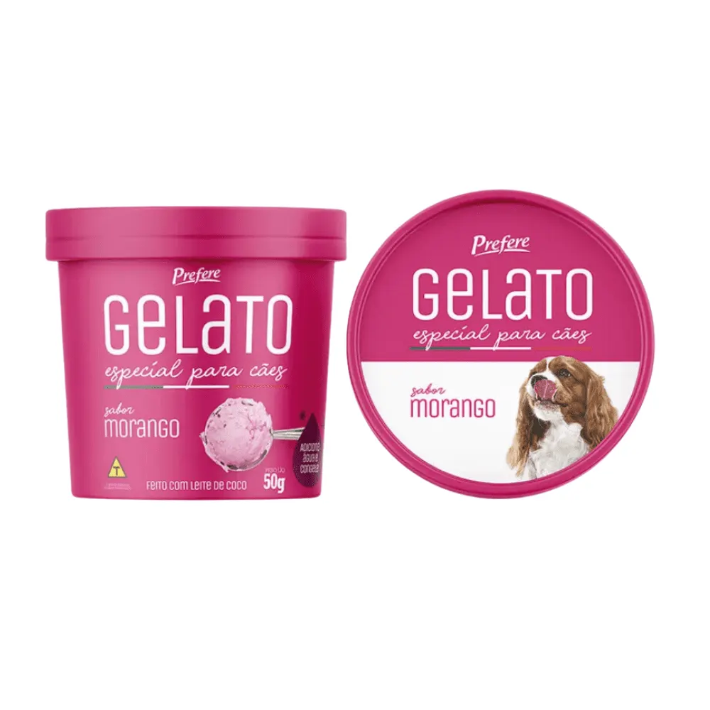 Gelato para Cães Morango Prefere 50g