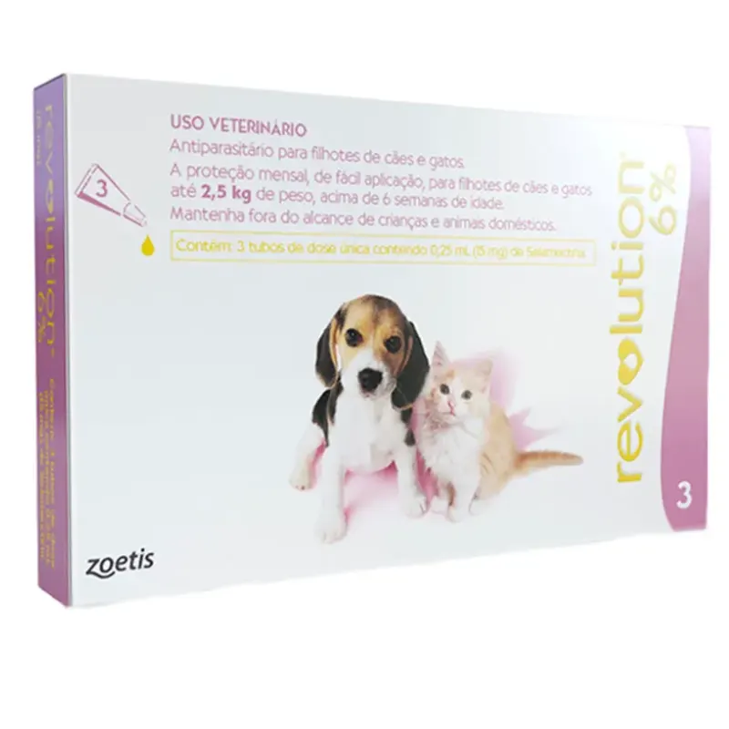 Antipulgas Revolution 6% Filhotes Cão/gato Até 2,5