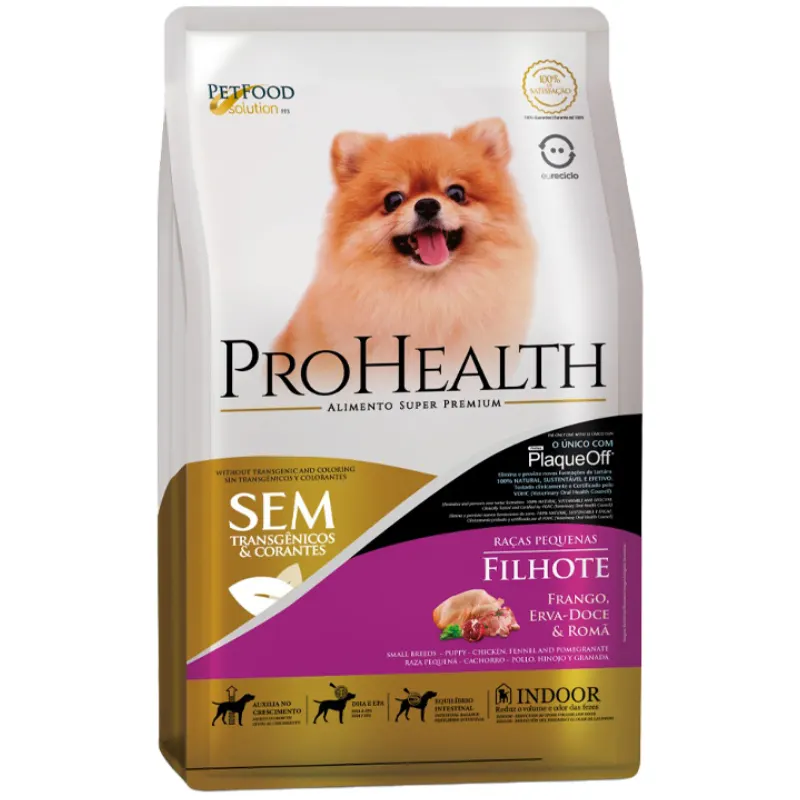 Ração ProHealth Cães Filhotes  Raças Pequenas Sabor Frango