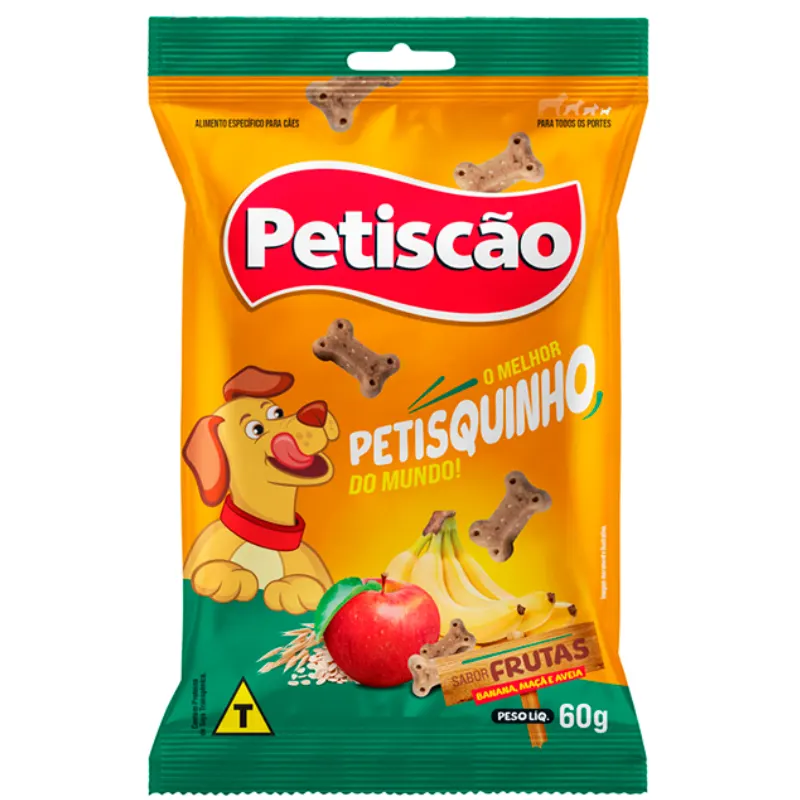 Petiscão Petisquinho Mastigável Fruta 60 g
