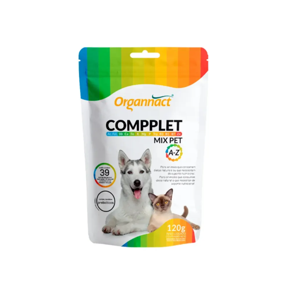 Suplemento Organnact Compplet Mix A-Z Cães e Gatos - 120g | Nmalls