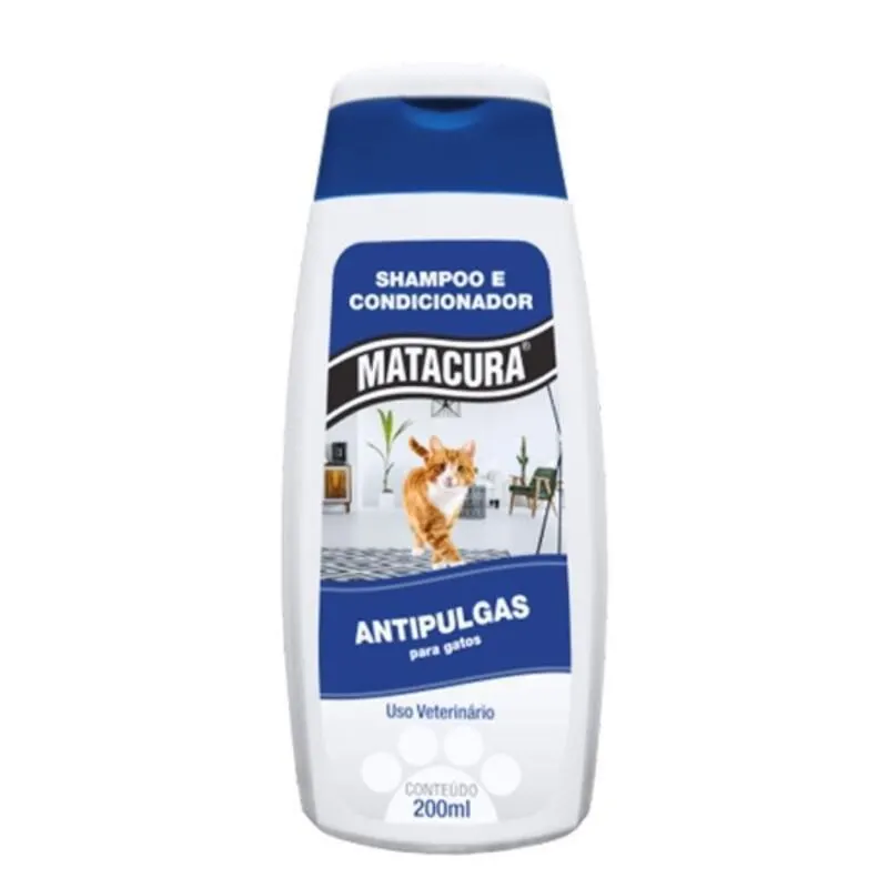 Shampoo E Condicionador Matacura Para Gatos 200 Ml