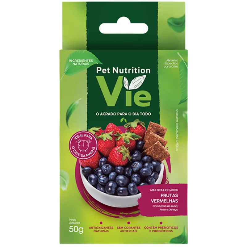 Snack Pet Nutrition Vie Frutas Vermelhas para Cães 50 g