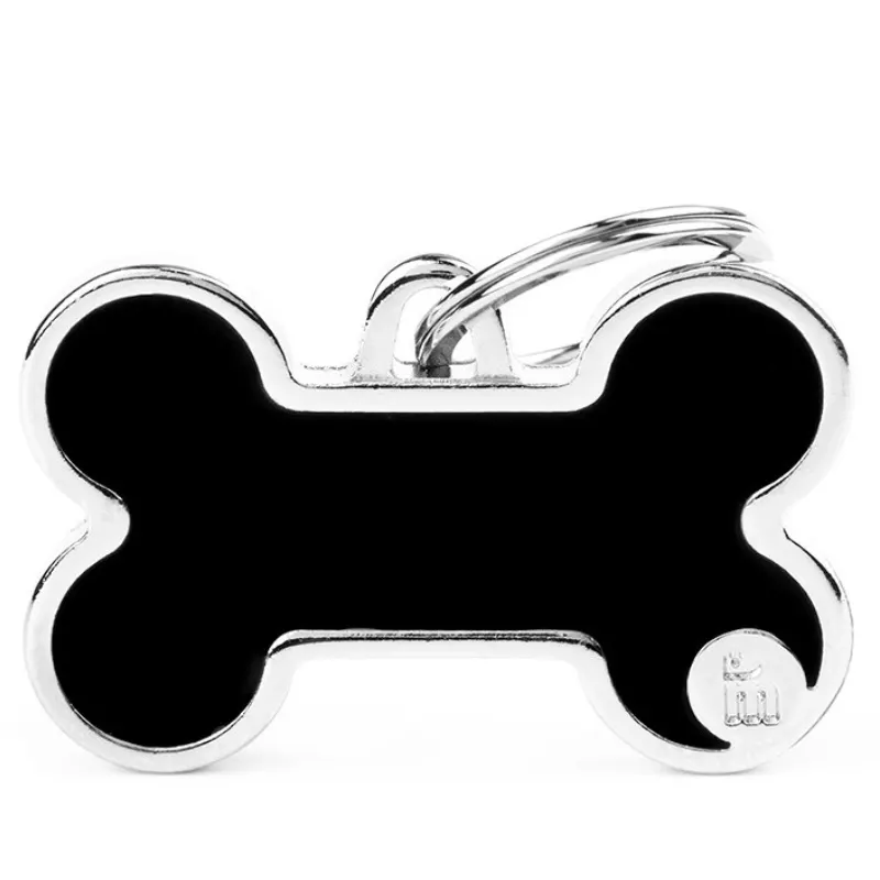 Medalha de Identificação Basic Handmade My Family Osso Preto