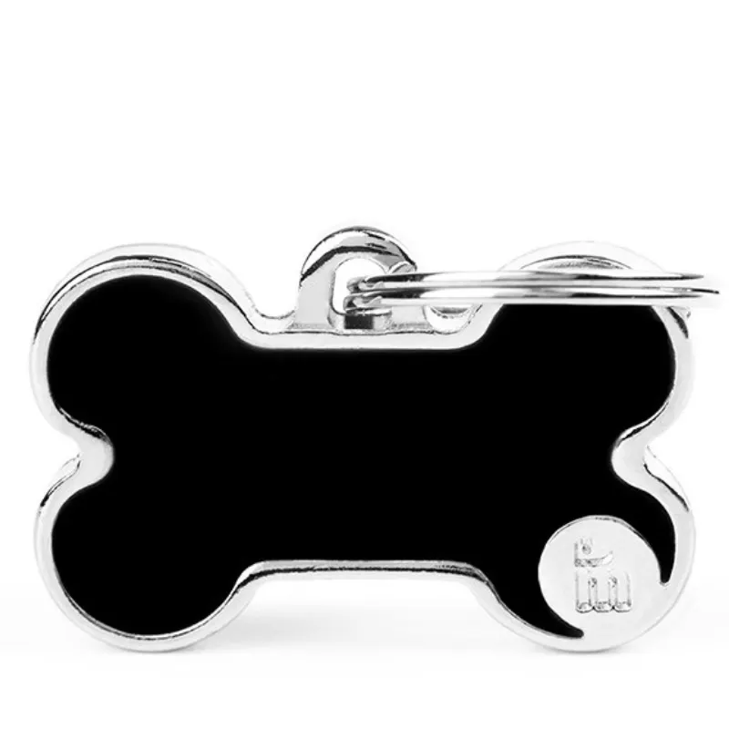 Medalha de Identificação Basic Handmade My Family Osso Preto