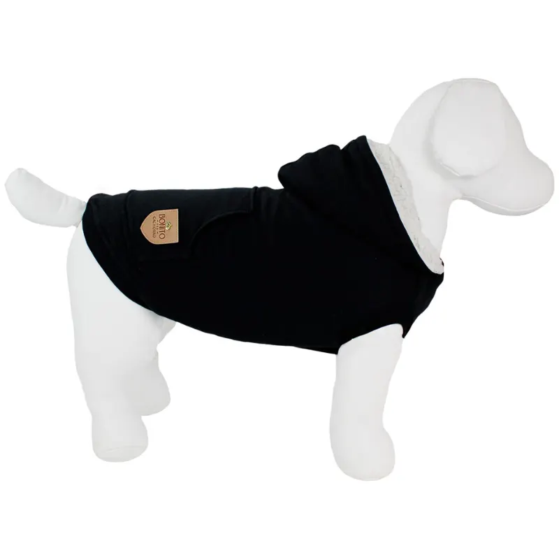 Moletom Capuz Maxi Preto Bonito pra Cachorro