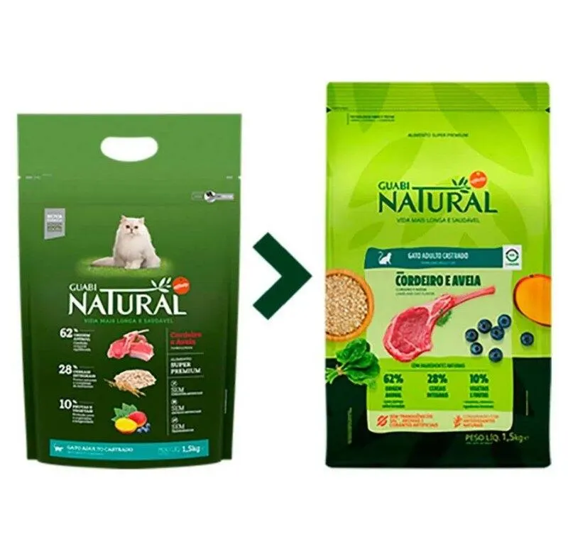 Ração G Natural Gatos Adultos Castrados Cordeiro&Ave 1,5kg