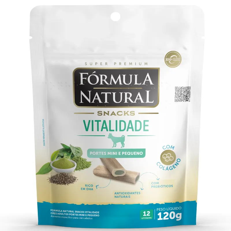 Fórmula Natural Snacks Vitalidade Cães Adultos Mini e Pequeno 120 g