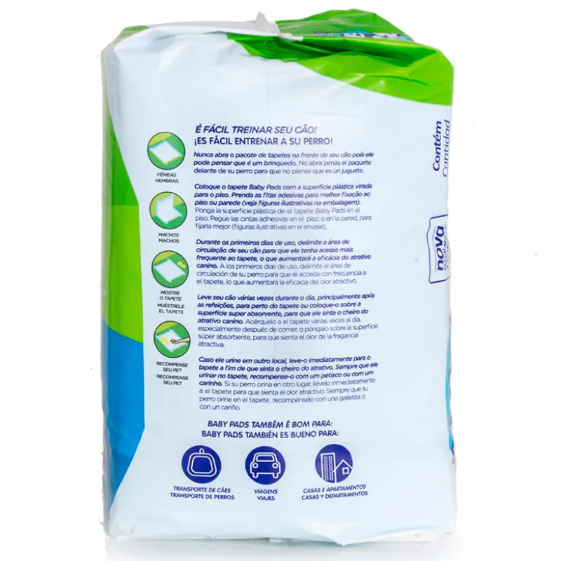 Tapete Higiênico Baby Pads com 14 Un 60x65 cm