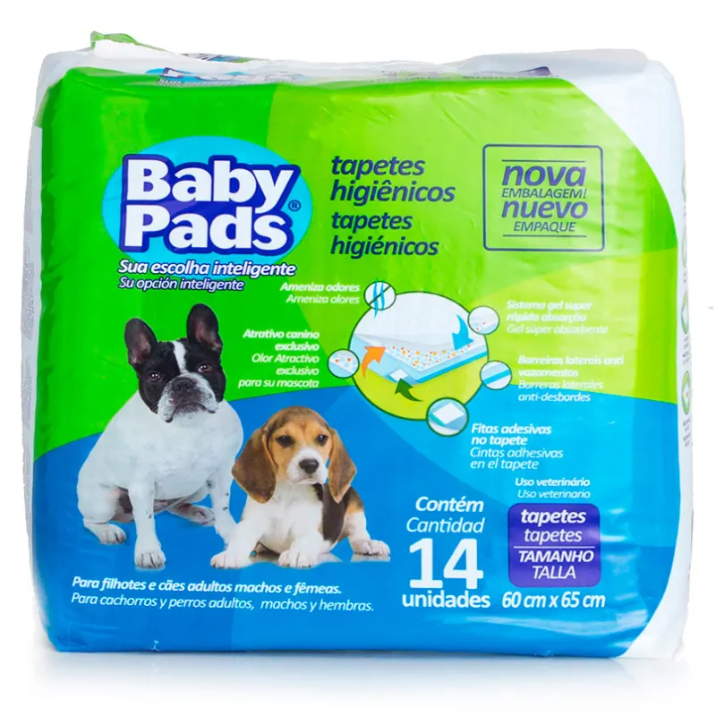 Tapete Higiênico Baby Pads com 14 Un 60x65 cm