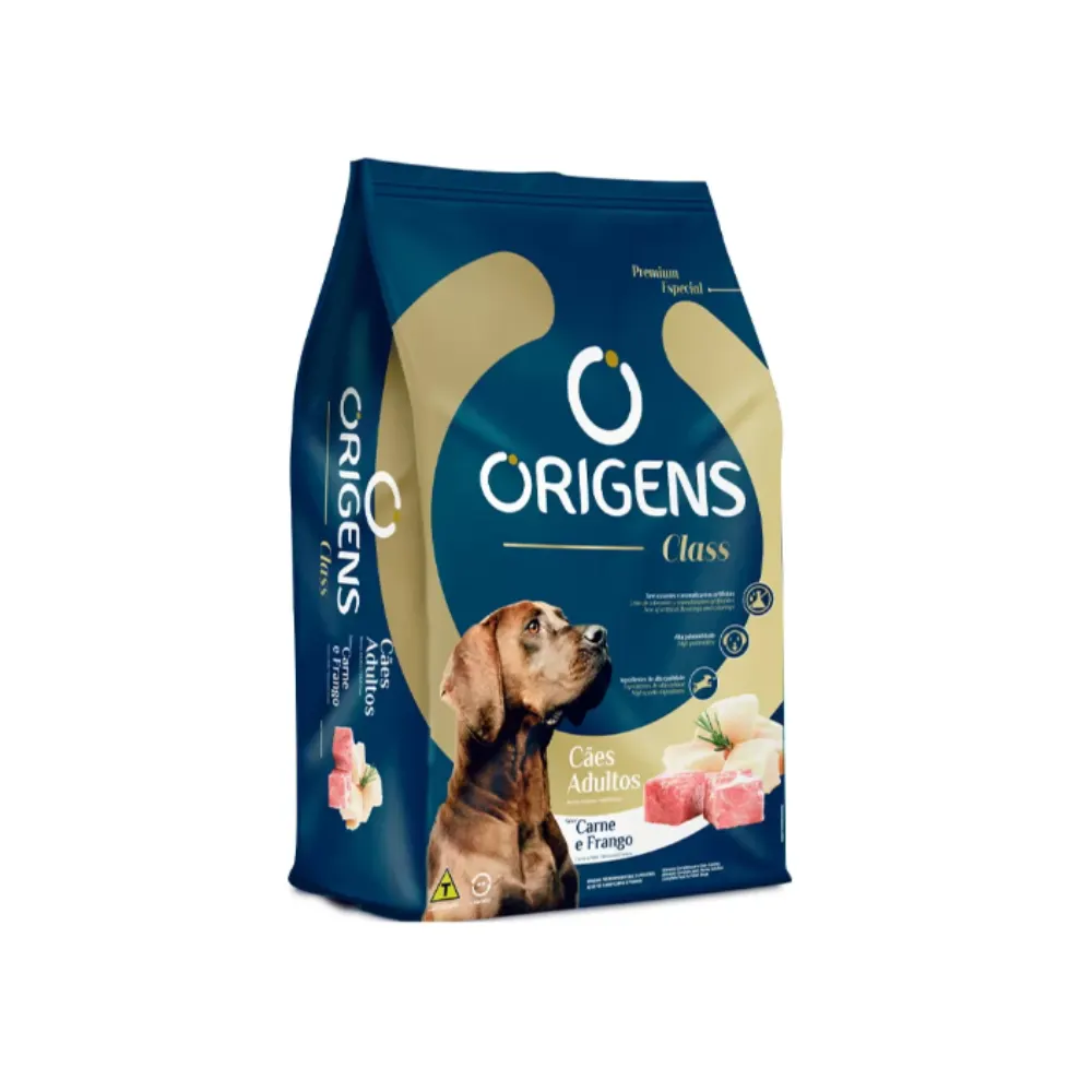Ração Origens Class Cães Adultos Carne e Frango 15Kg