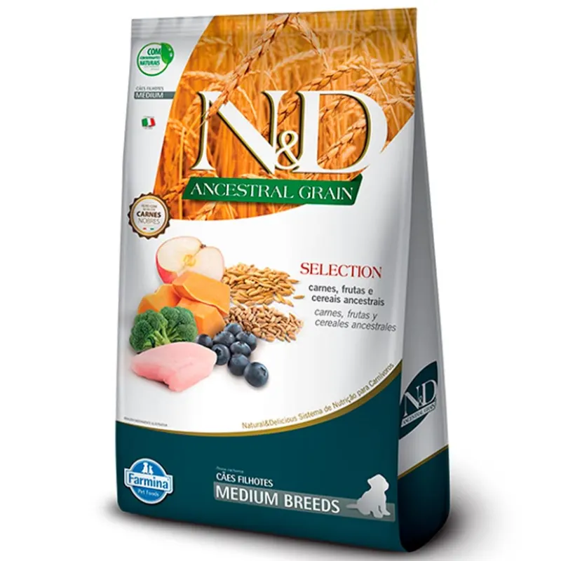 Ração N&D Ancestral Selection Canine Puppy Medium 15 Kg