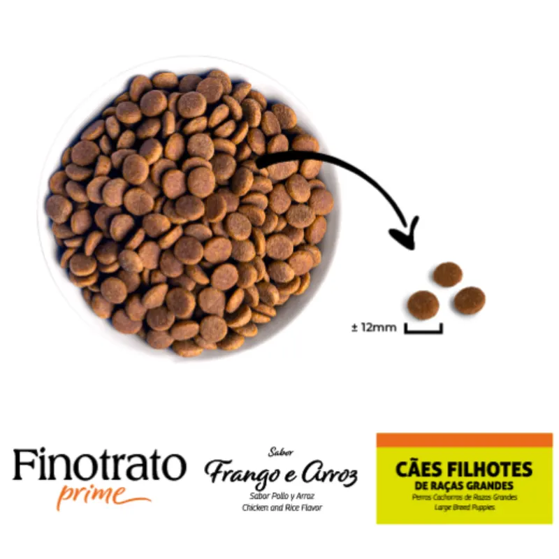 Ração Finotrato Prime Frango e Arroz para Cães Filhotes de Raças Grandes
