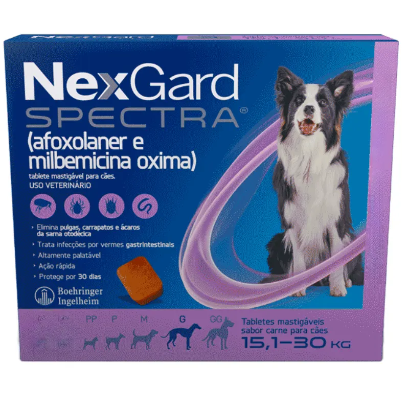 NexGard Spectra para Cães de 15,1 a 30 Kg