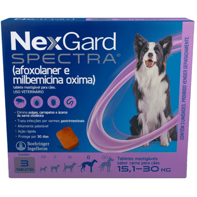 NexGard Spectra para Cães de 15,1 a 30 Kg
