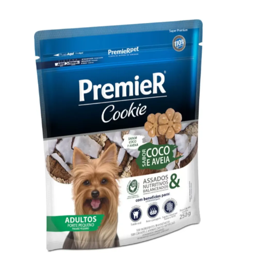 Biscoito Premier Cookie Cães Adultos Coco e Aveia 250g