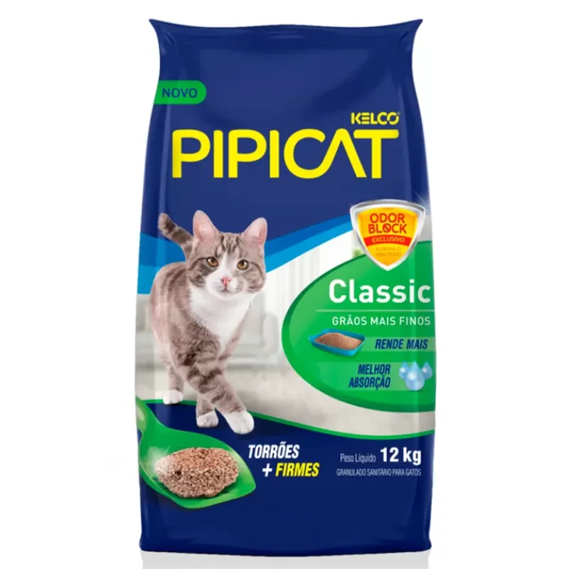 Areia Sanitária Kelco Pipicat Classic para Gatos