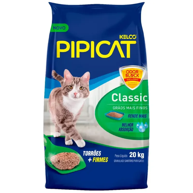 Areia Sanitária Kelco Pipicat Classic para Gatos