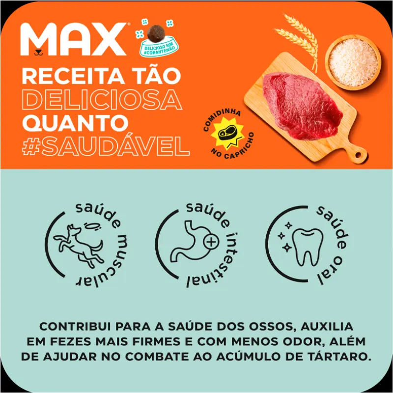 Ração Max Cães Adultos Porte Pequeno Carne e Arroz 20 Kg