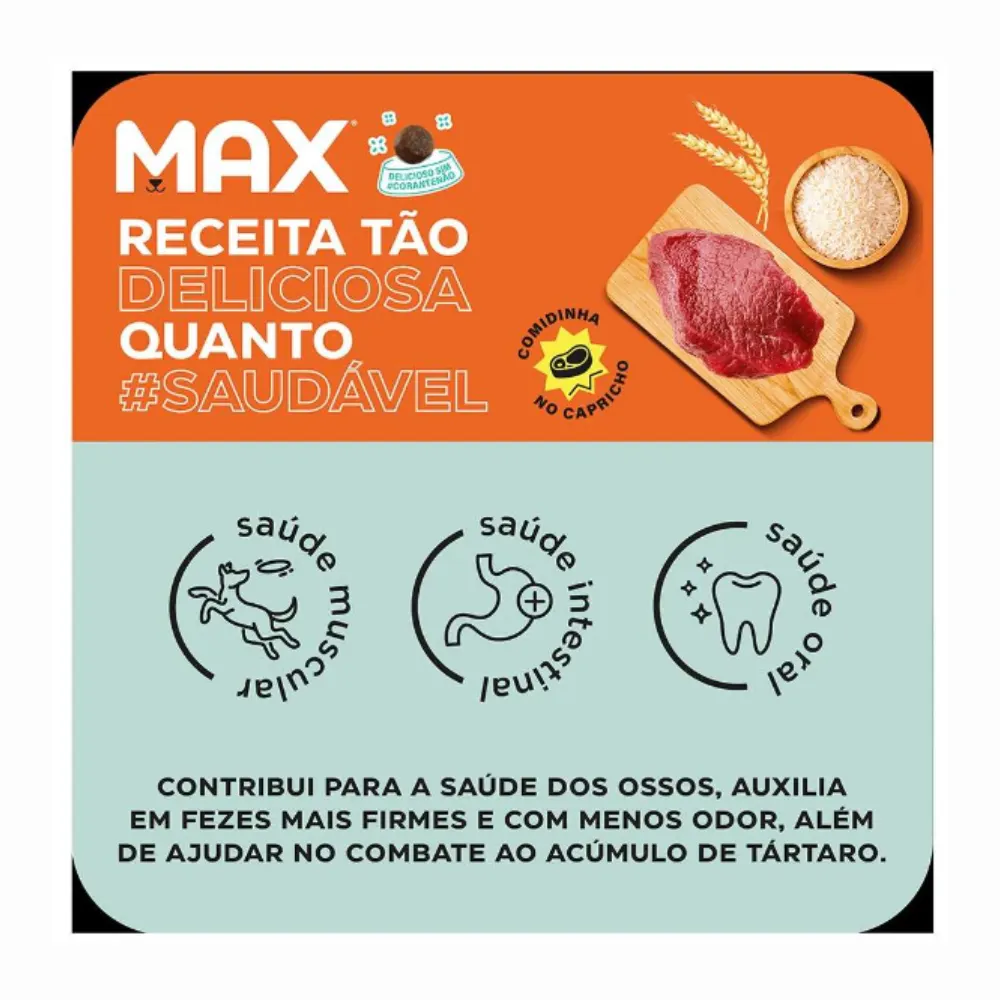 Ração Max Cães Adultos Porte Pequeno Carne e Arroz 20 Kg