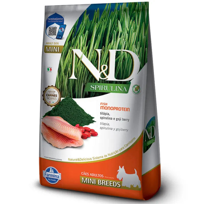 Ração N&d Spirulina Cães Adultos Mini Tilápia 2 Kg
