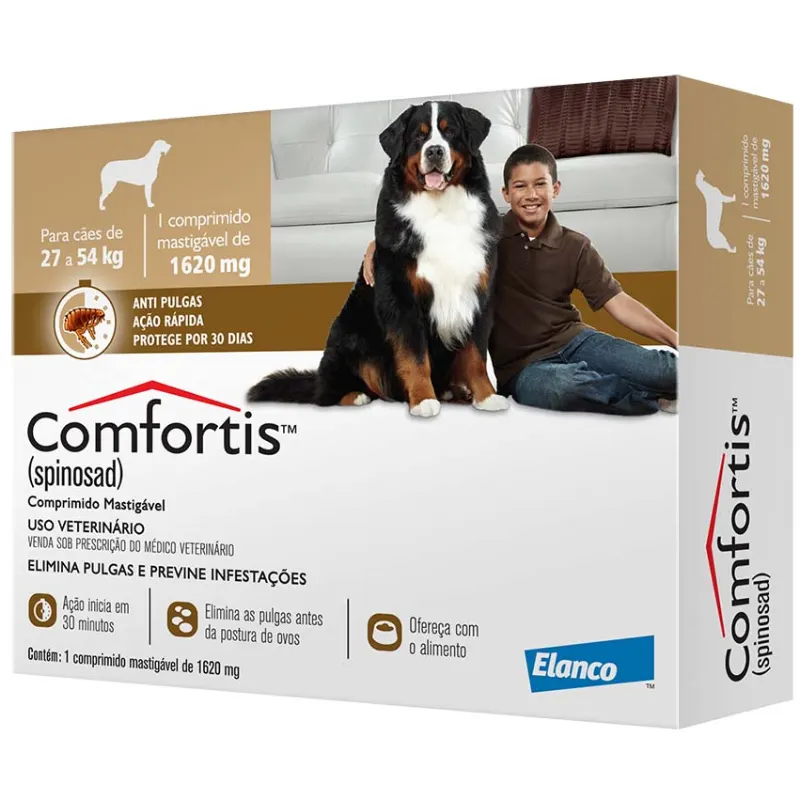 Comfortis Caixa com 1 Comprimidos 1620 mg para Cães de 27 a 54 Kg