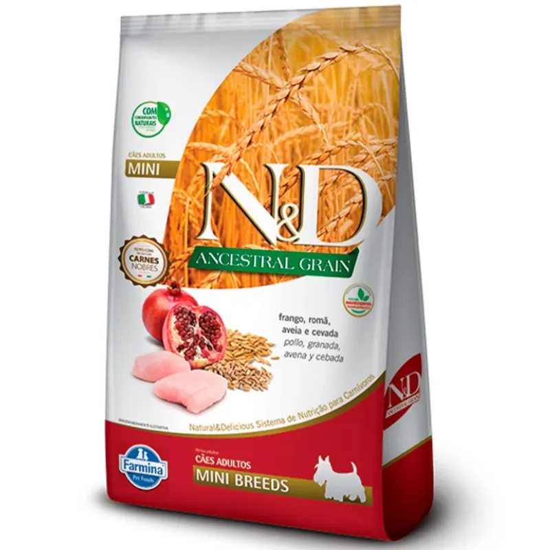 Ração N&D Ancestral Cães Adultos Mini e Pequeno Sabor Frango 2,5 Kg