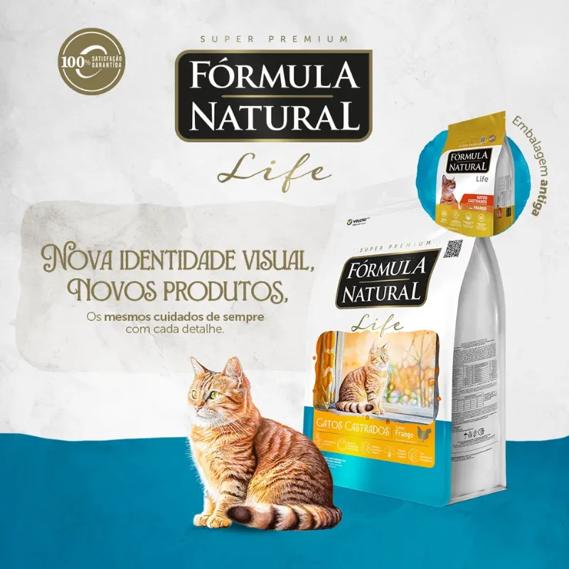 Ração Fórmula Natural Life para Gatos Castrados Sabor Frango 10,1 Kg