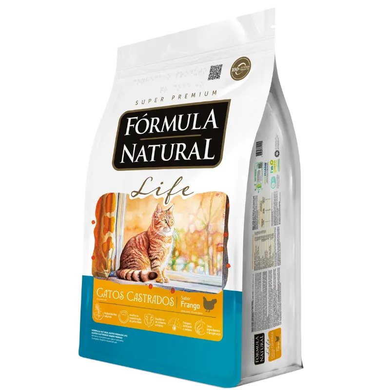 Ração Fórmula Natural Life para Gatos Castrados Sabor Frango 10,1 Kg