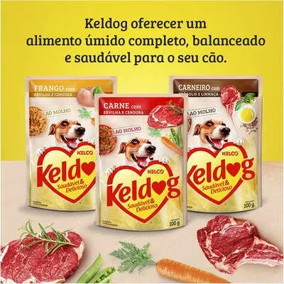 Ração Úmida Keldog Carne Com Ervilha e Cenoura 100 g