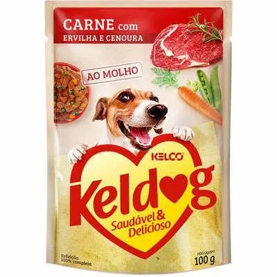 Ração Úmida Keldog Carne Com Ervilha e Cenoura 100 g
