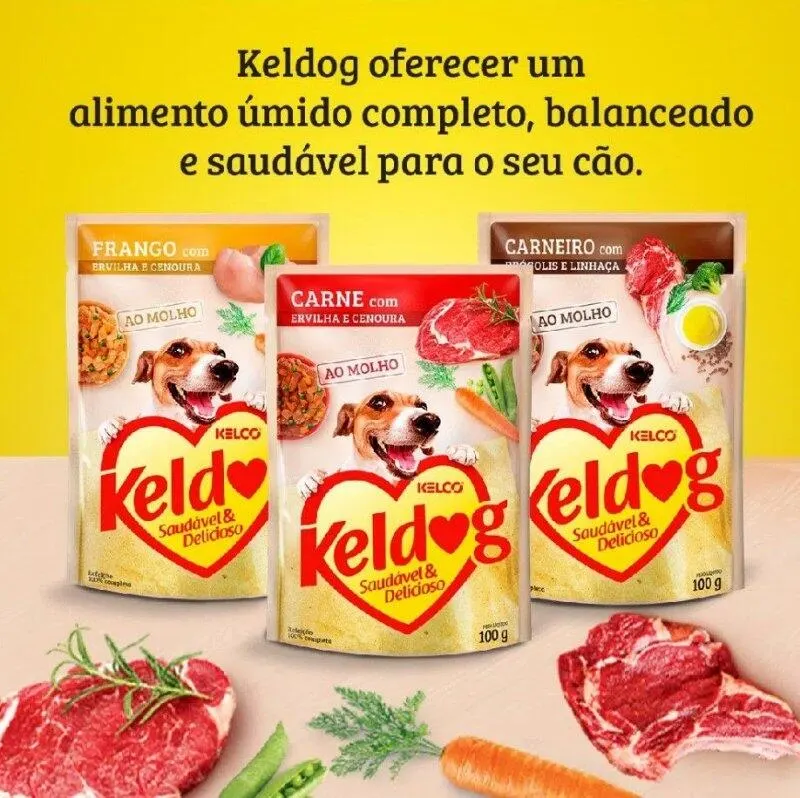 Ração Úmida Keldog Carne Com Ervilha e Cenoura 100 g