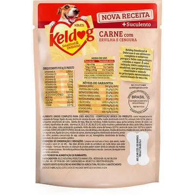 Ração Úmida Keldog Carne Com Ervilha e Cenoura 100 g
