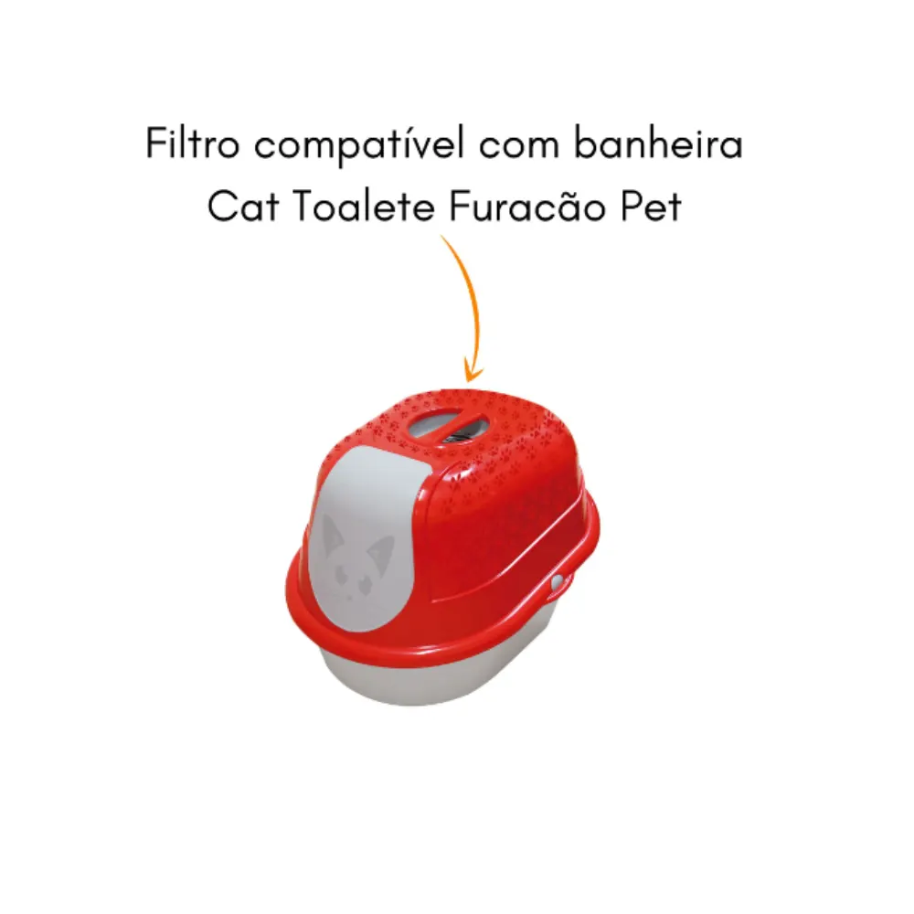 Filtro Carvão Banheira Gato Fechada Cat Toalete Furacão Pet