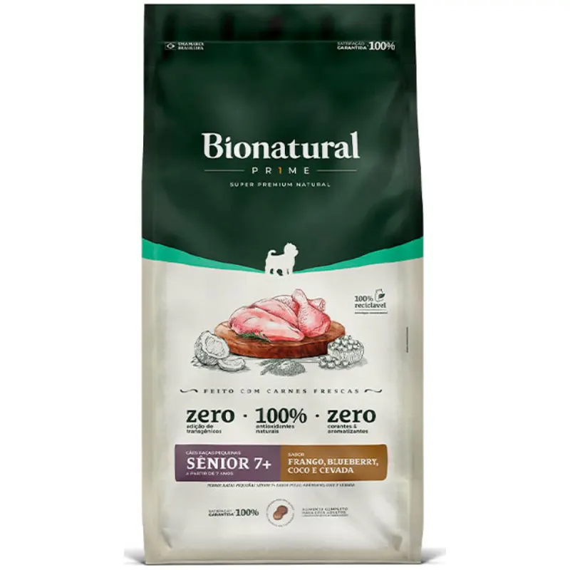 Ração Bionatural Cães Sênior 7+  Raças Pequenas Frango 10,1 Kg