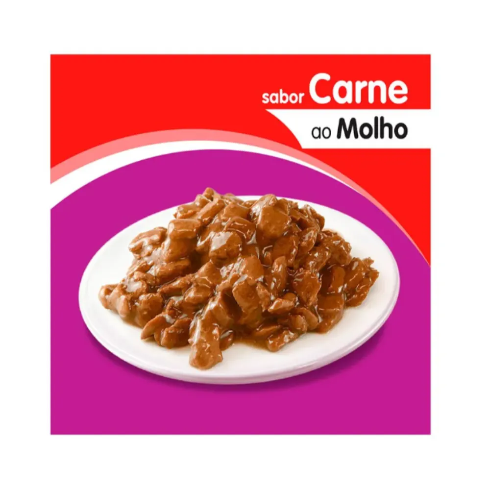 Ração Úmida Whiskas Sachê Carne ao Molho para Gatos Adultos Castrados 85 g