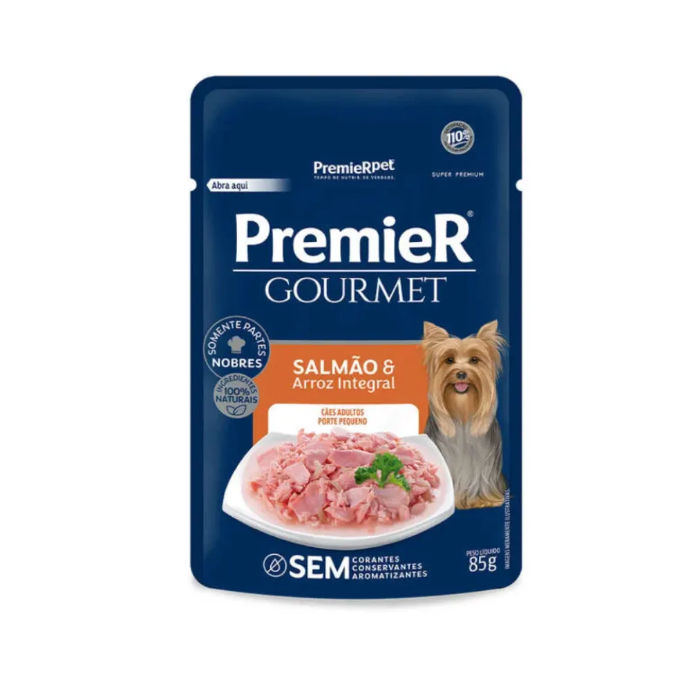 Ração Úmida Premier Gourmet Salmão Cães Adultos Porte Pequeno 85 g
