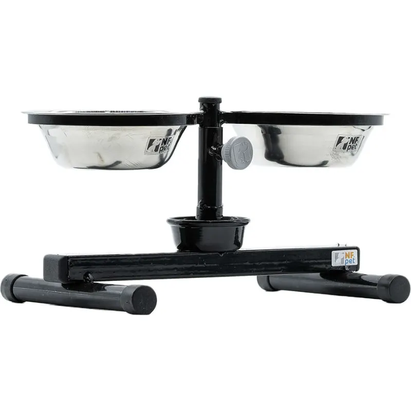 Comedouro Duplo NF Pet Antiformiga Inox Médio 2,4 L