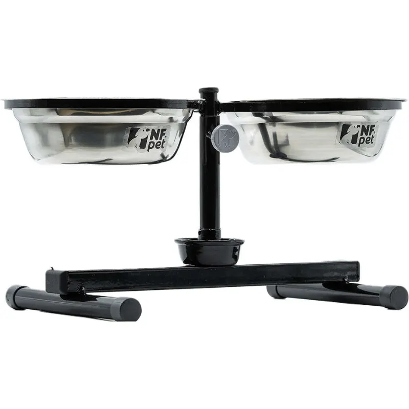 Comedouro Duplo NF Pet Antiformiga Inox Médio 2,4 L