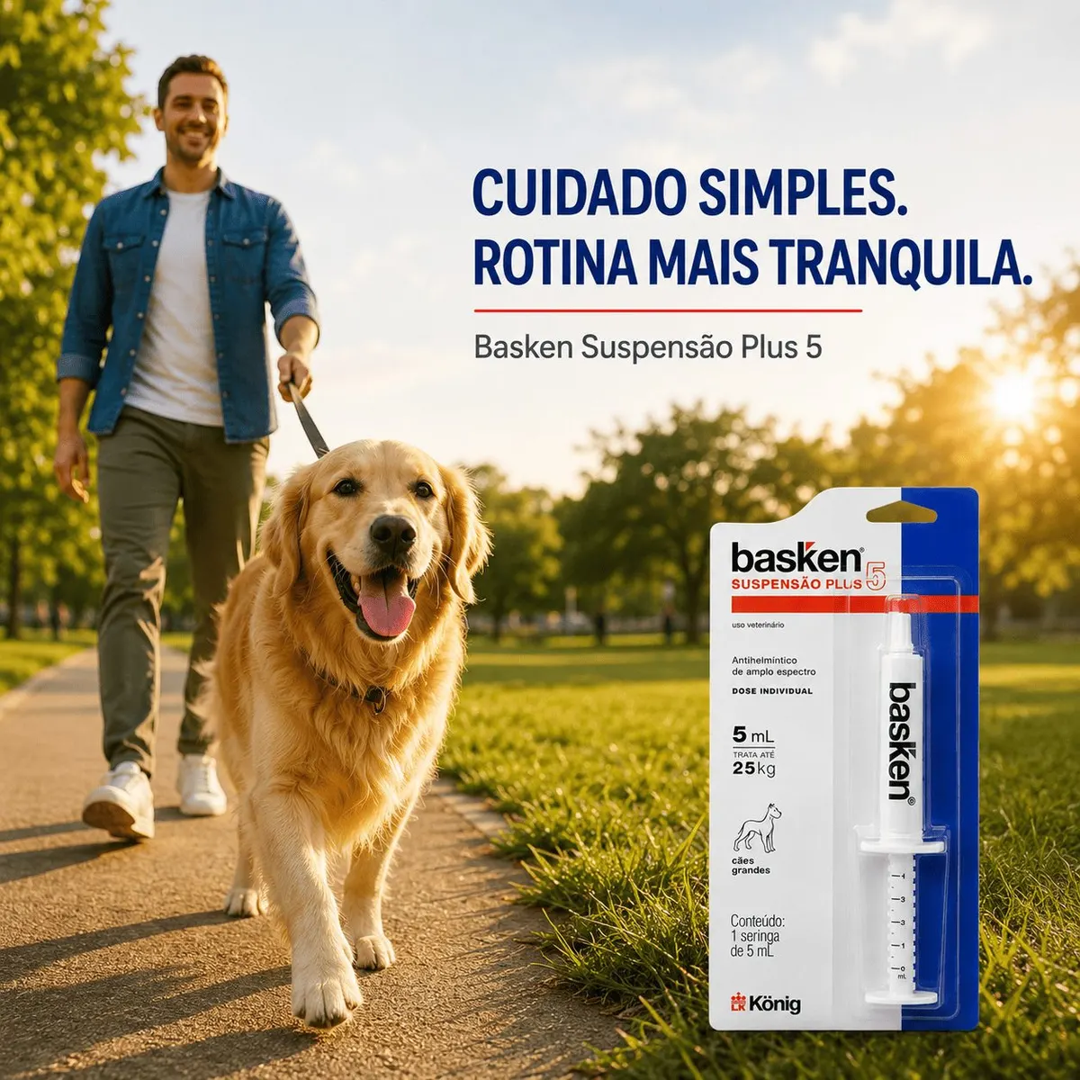 Vermífugo König Basken Suspensão Plus5 para Cães até 25 Kg 5ml