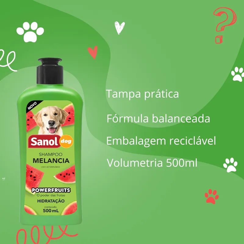 Sanol Dog Powerfruits Shampoo Melancia 500 ml