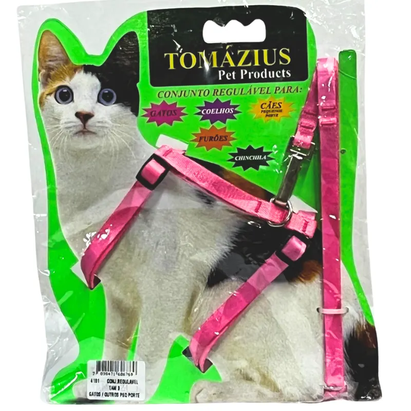 Conjunto Guia e Peitoral Para Gatos Regulável 03